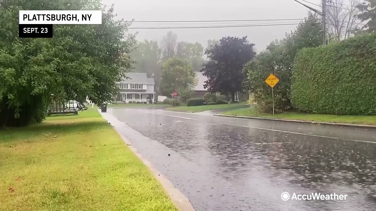 Thunderstorms rumble from the Midwest into the Northeast