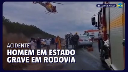 Grave acidente na BR-251 deixa motorista em estado crítico