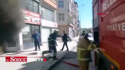 Kırıkkale'deki yangında patlama anı kamerada