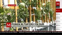 Ponen altar en CCH Sur en honor al estudiante asesinado en el ataque