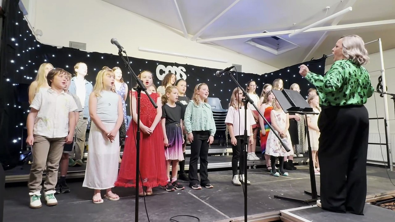 CODS Youth Theatre Academy youngsters sang an 80s Medley in Crediton, video Alan Quick IMG_3508