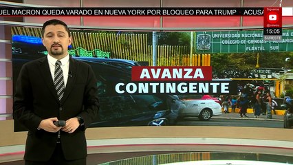 Contingente llega a CU desde CCH Sur; exigen justicia para alumno