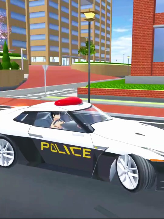 police car crushed a complete police line #automobile #games #sakuraschoolsimulator#car jumping #car