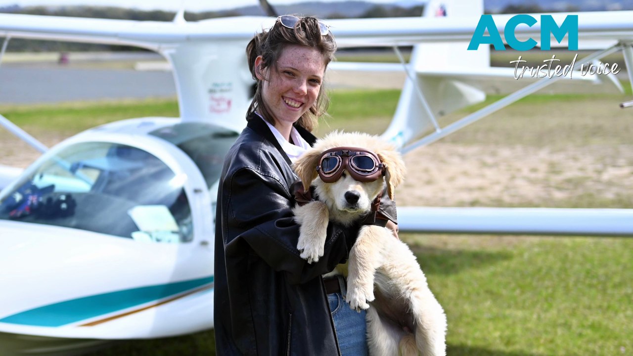 Teenage pilot and her puppy embark on solo flight record