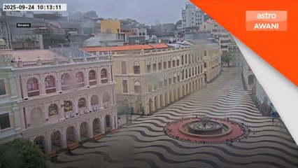 Jalan raya Macau lengang ketika Taufan Ragasa menghampiri