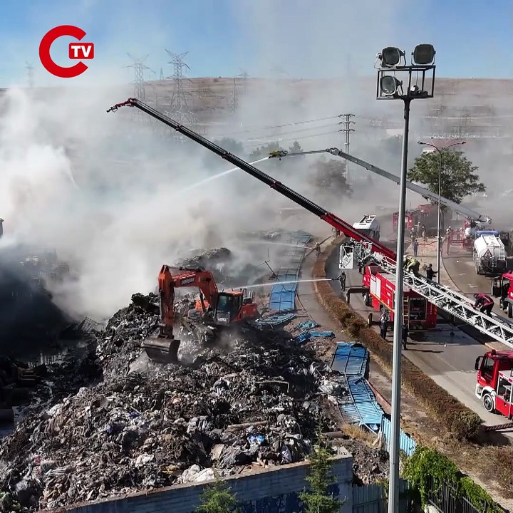 Sincan Organize Sanayi Bölgesi'nde geri dönüşüm tesisinde yangın!
