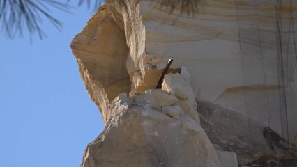 Nevşehir’de kaya kopması yaşanan alanda çalışma başlatıldı