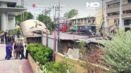 Un gouffre s'ouvre à Bangkok après l'effondrement d'une route en construction