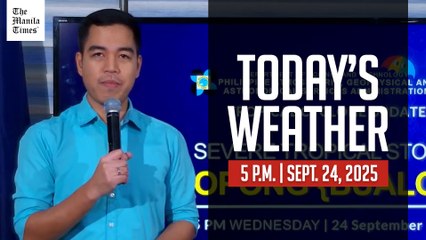 Today's Weather, 5 P.M. | Sept. 24, 2025