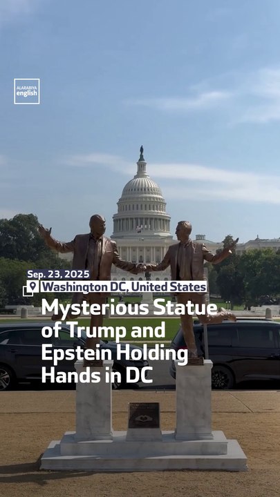 Mysterious Statue of Trump and Epstein Holding Hands in DC