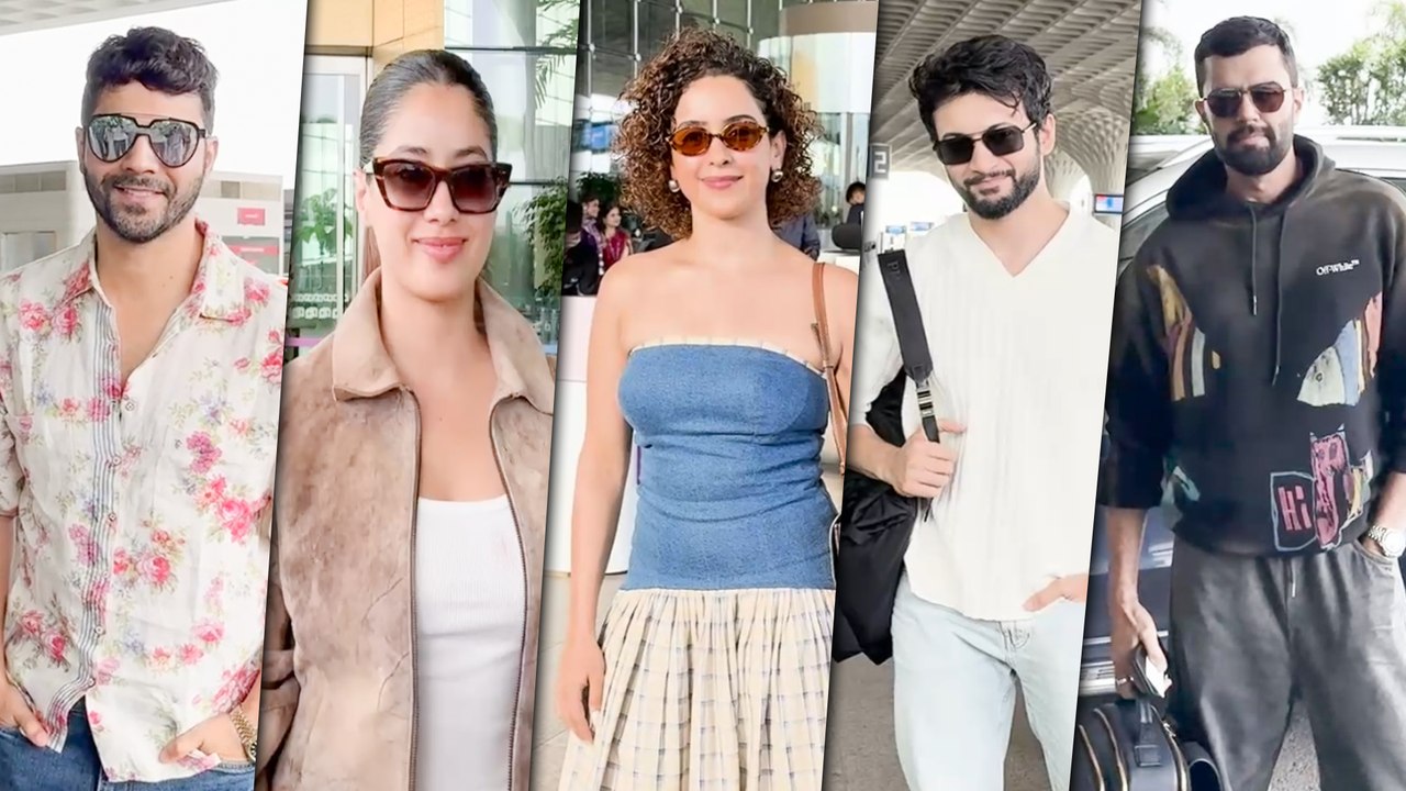 Varun, Janvhi, Rohit, Sanya & Maniesh Get Snapped At Mumbai Airport - Team Sunny Sanskari Ki Tulsi Kumari