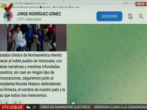 Pdte. AN Rodríguez: Seguiremos defendiendo el nombre de nuestro país y la paz que nos merecemos