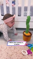 Baby Throws Tantrum but Gets Trolled by Mimicking Cactus 🌵😂
