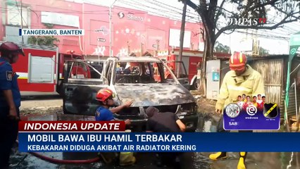 Panik! Mobil Bawa Ibu Hamil Terbakar di Depan Mal Kawasan Tangerang, Diduga Radiator Kering