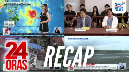 24 Oras: (Part 2) Update sa Bagyong Opong | 2 patay sa pagsabog ng pulbura ng paputok | Ciala Dismaya, magbabalik, atbp.