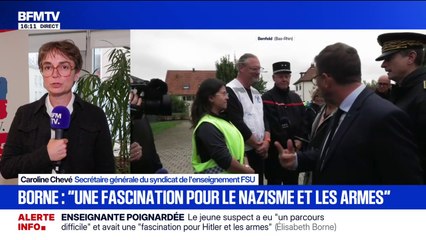 Enseignante poignardée en classe: "Il faut qu'il y ait davantage d'adultes auprès des élèves", souligne Caroline Chevé, secrétaire générale de la FSU