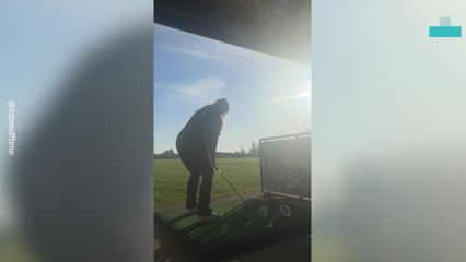 Golf Ball Bounces Back at Womans Head