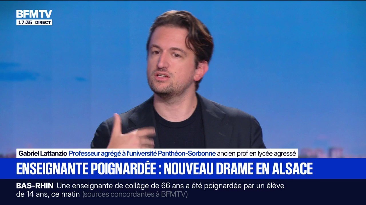 Enseignante poignardée en classe: "Je crains qu'on commence à s'y habituer", déplore Gabriel Lattanzio, professeur agrégé à l'université Panthéon-Sorbonne