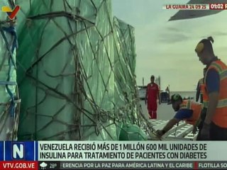 Arriban en Venezuela más de 1 millón 600 mil unidades de insulina para tratamiento de pacientes con diabetes