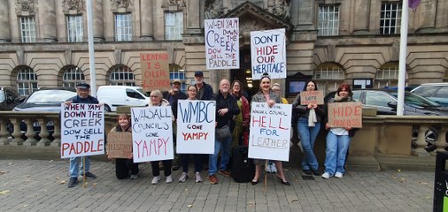 Protesters make their voices heard about Walsall Leather Museum