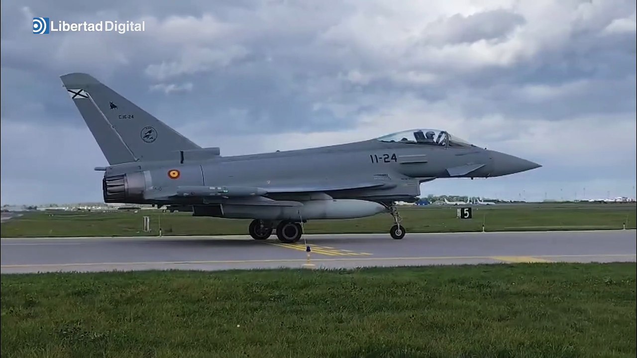 Así despegan los Eurofighter españoles en Lituania para interceptar aviones militares rusos