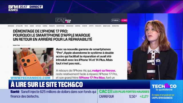 À lire sur le site Tech&Co : Démontage de l'iPhone 17 Pro, pourquoi le smartphone d'Apple marque le retour en arrière pour la réparabilité, par Salomé Ferraris - 24/09