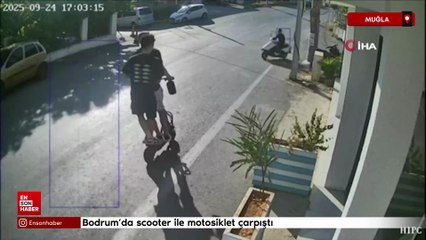 Muğla Bodrum’da scooter ile motosiklet çarpıştı