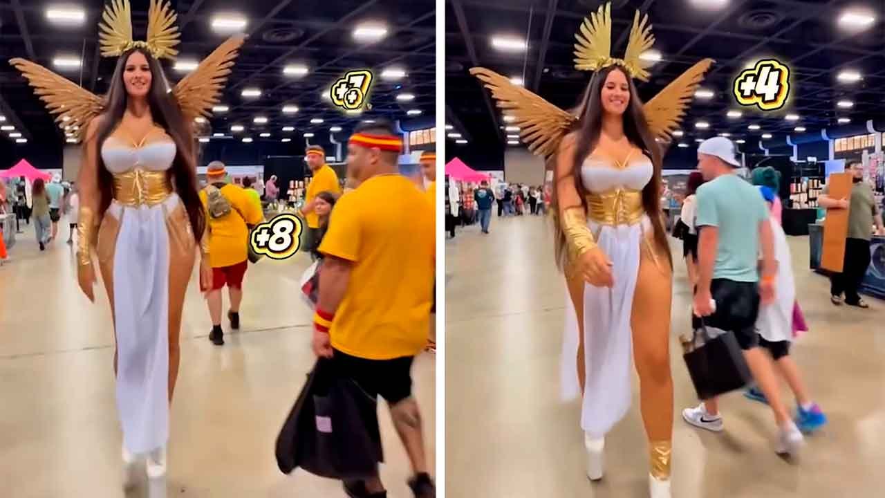 Model Marie Temara begeistert Fans bei Cosplay-Event mit ungewöhnlichen Fragen zur Körpergröße