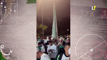 Torcida do Palmeiras se reúne na frente do CT antes de duelo contra o River