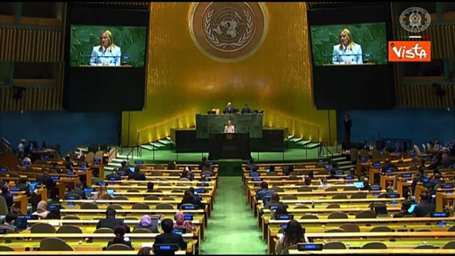 Meloni all'Onu: Pace, dialogo, diplomazia non vincono più