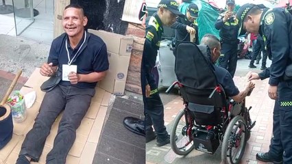 Artista callejero fue sorprendido con una silla de ruedas por la policía de Ibagué