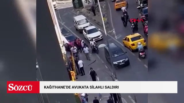 Kağıthane’de avukata silahlı saldırı; saldırganın kaçarken yere düştüğü anlar kamerada