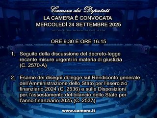 Roma - Camera - 19° Legislatura - 536° seduta (24.09.25)
