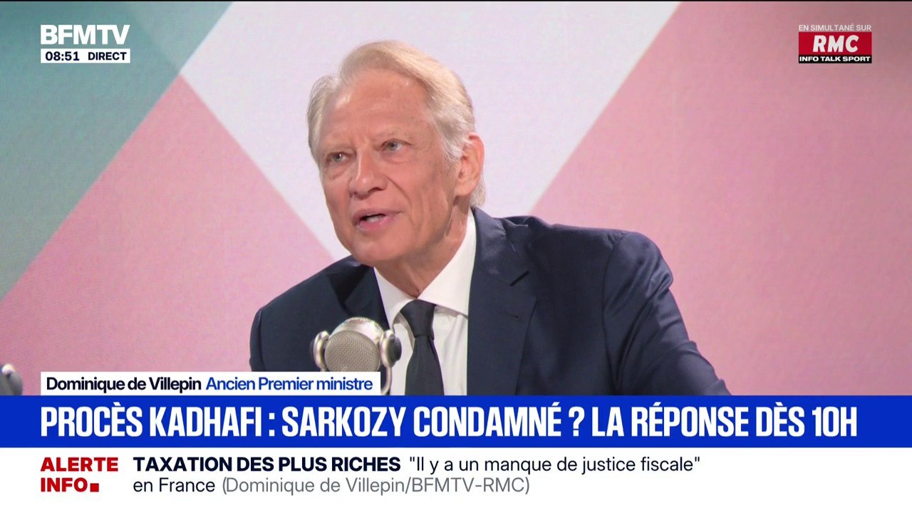 Procès Sarkozy-Kadhafi: "Faire face à la justice est une épreuve, mais c'est aussi un devoir qui traduit l'existence d'une égalité des Français devant la loi", estime Dominique de Villepin