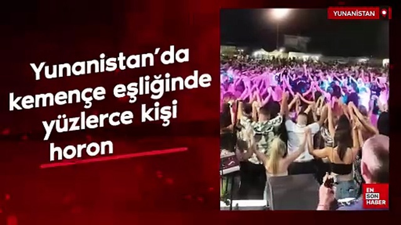 Yunanistan’da konserde kemençe eşliğinde yüzlerce kişi horon tepti
