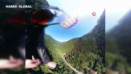 Trabzon'da bir ilk! Sümela Manastırı'na doğru nefesleri kesen yarasa uçuşu