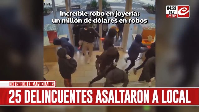Veinticinco delincuentes armados asaltaron violentamente una joyería