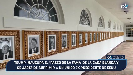 Trump inaugura el 'Paseo de la Fama' de la Casa Blanca y se jacta de suprimir a un único ex presidente de EEUU
