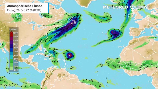 Hurrikan Gabrielle ist auf dieser Animation zu sehen - er zieht am Freitag über die Azoren!