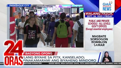 Ilang biyahe sa PITX, kanselado; pinakamarami ang biyaheng Mindoro | 24 Oras