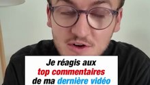 Je réagis aux top commentaires de ma dernière vidéo