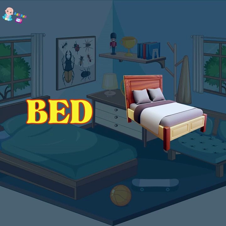 🌟 Bedroom Objects for Kids! 🛏️ Learn English Vocabulary with Fun & Easy Learning Education Videos | Preschool Learning |