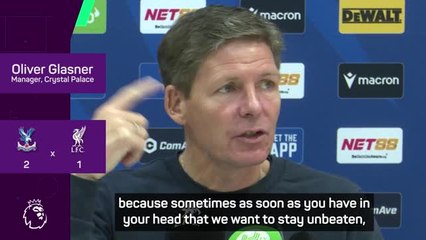 Glasner fires warning to Crystal Palace players over unbeaten run