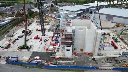 Fresh aerial footage over the new Encyclis waste site, Fryers Road, Beechdale.