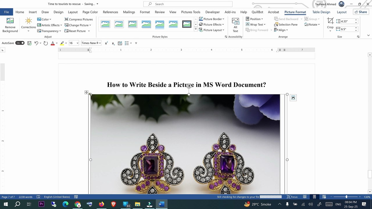 How to Write Beside a Picture in MS Word Document