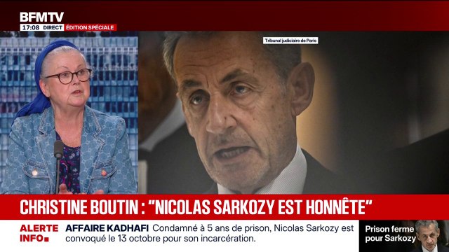 Nicolas Sarkozy est honnête , souligne Christine Boutin, ancienne ministre