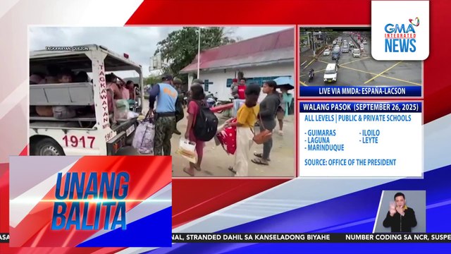 Mga nakatira sa flood-prone areas sa Tagkawayan, Quezon, pinalikas na bilang paghahanda sa Bagyong Opong | Unang Balita