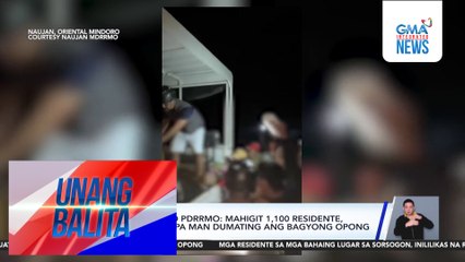 Oriental Mindoro PDRRMO – Mahigit 1,100 residente, lumikas na bago pa man dumating ang Bagyong Opong | Unang Balita