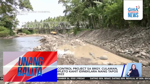 P96.5M na flood control project sa Brgy. Culaman, hindi pa pala kompleto kahit idineklara nang tapos noong October 2022 | Unang Balita
