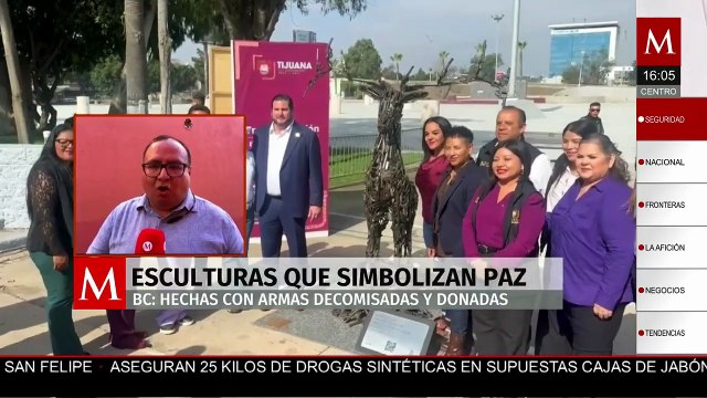 En Baja California, crean esculturas con armas incautadas y donadas; estas simbolizan la paz